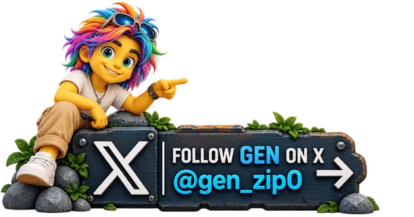 Follow GEN on X — @gen_zip0